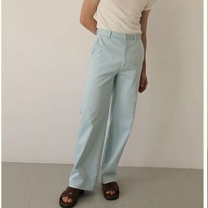 Local Pattern Terry Loose Bootcut Trousers Sky Blue Men's Small